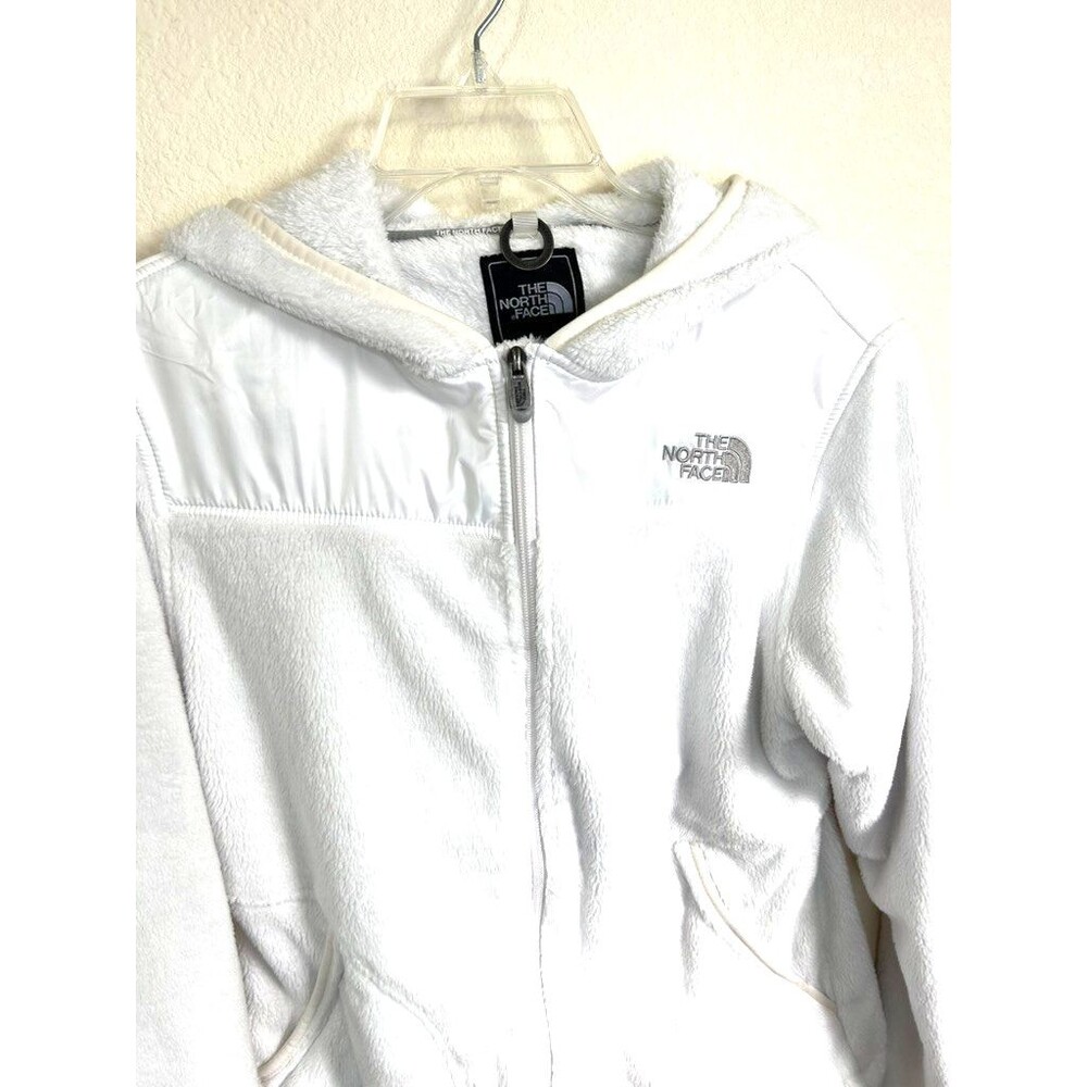 The North Face Women’s Osito Fleece full Zip Up Hoodie Sweatshirt Size L white - Picture 10 of 12